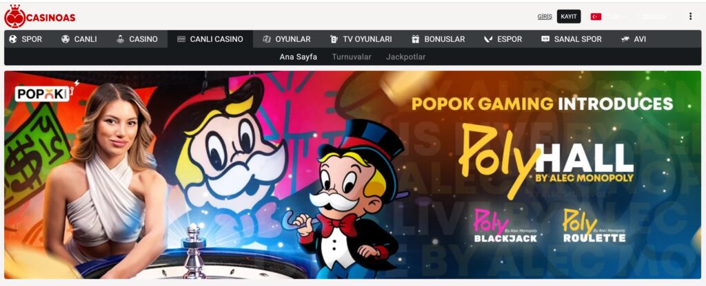 casinoas casino bölümü